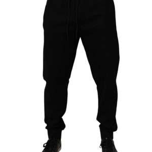 Black Cotton Blend Jogger Sweatpants Pants