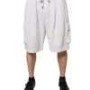 White Cotton Cargo Bermuda Sweatshorts Shorts - Image 2