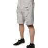 Light Gray Tattered Men Denim Bermuda Shorts - Image 3