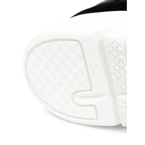 Black And White Fabric And Leather Sneaker - Image 5