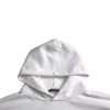 White Cotton Logo Hooded Pullover Oversize Sweater - Image 4