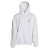 White Cotton Logo Hooded Pullover Oversize Sweater - Image 3