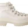 White Leather Lace Up Sneakers Shoes - Image 2