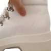White Leather Lace Up Sneakers Shoes - Image 6
