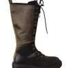 Black Green High Combat Boots Lace Up Military Shoes - Image 4