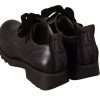 Black Leather Low Top Lace Up Women Oxford Shoes - Image 5