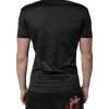 Dark Gray Silk V-neck Short Sleeves T-shirt - Image 4