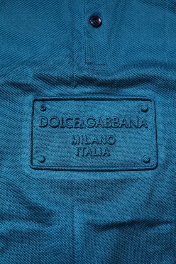 Blue Logo Cotton Men Polo Shirt T-shirt - Image 7