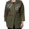 Military Green Queen Embellished Coat Jacket - Image 2