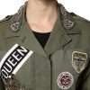 Military Green Queen Embellished Coat Jacket - Image 6