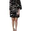 Black White Zebra A-line Sheath Mini Dress - Image 2
