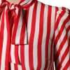 White Red Stripes Long Sleeves Midi Dress - Image 6