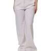 White Wool Mid Waist Wide Leg Pants - Image 2