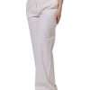 White Wool Mid Waist Wide Leg Pants - Image 3