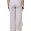 White Wool Mid Waist Wide Leg Pants - Image 4