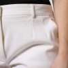 White Wool Mid Waist Wide Leg Pants - Image 5