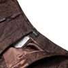 Brown Floral Brocade Mid Waist Mini Short - Image 6
