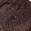 Brown Floral Brocade Mid Waist Mini Short - Image 7
