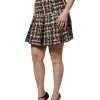 Multicolor High Waist Tartan Tweed Mini Skirt - Image 3
