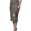 Multicolor Floral Print High Waist Pencil Cut Skirt - Image 3