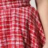 Red White High Waist A-line Above Knee Skirt - Image 5
