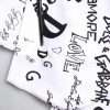 White Graffiti Print Cotton Crew Neck T-shirt - Image 6