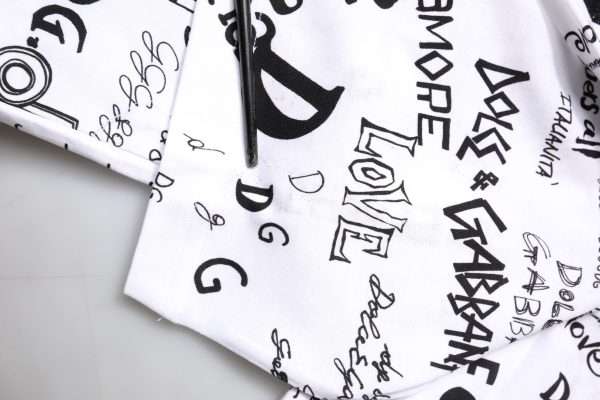 White Graffiti Print Cotton Crew Neck T-shirt - Image 6