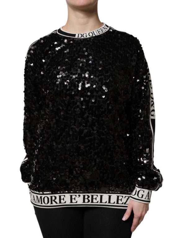 Black DG Queen Sequin Pullover Sweater - Image 2