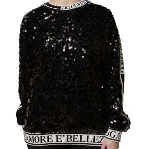 Black DG Queen Sequin Pullover Sweater