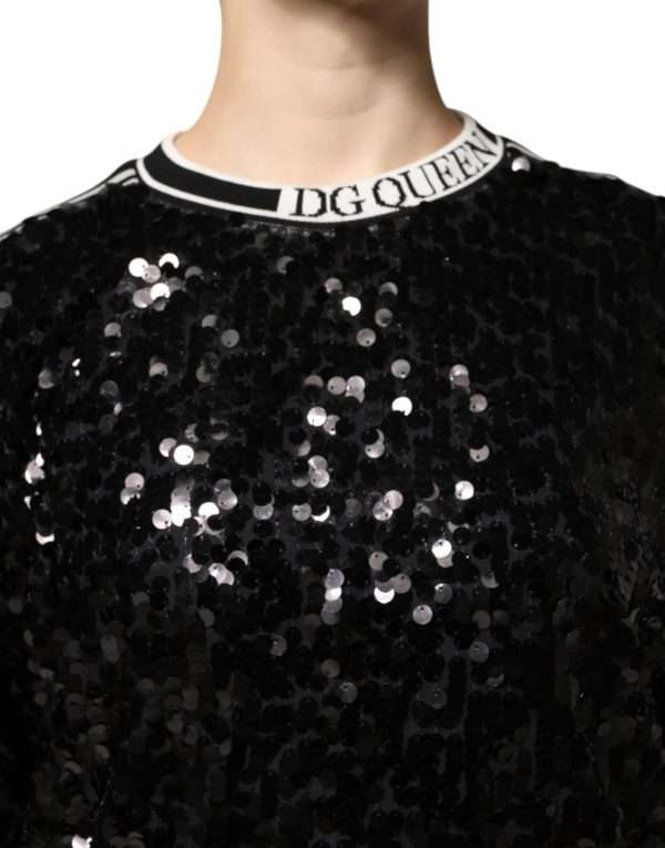 Black DG Queen Sequin Pullover Sweater - Image 5
