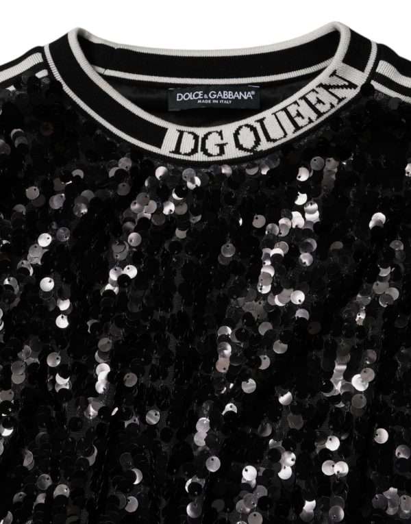 Black DG Queen Sequin Pullover Sweater - Image 7