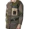 Military Green Cotton Button Down Jacket - Image 3