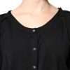 Black Button Down Short Sleeve Blouse Top - Image 5