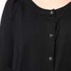 Black Button Down Short Sleeve Blouse Top - Image 6