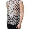 White Black Polka Dot Cotton Sleeveless Top - Image 3