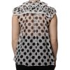 White Black Polka Dot Cotton Sleeveless Top - Image 4