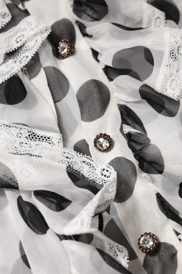White Black Polka Dot Cotton Sleeveless Top - Image 8