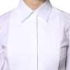White Cotton Dress Collared Dress Shirt Top - Image 5