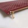 Burgundy Black Logo Embellished Men Zip Flat Pouch Bag - Image 5
