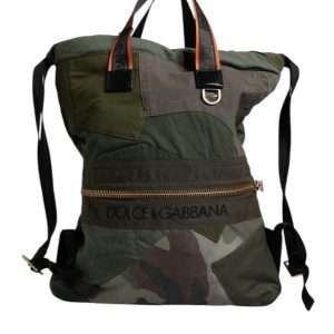 Military Green Patchwork Rucksack Backpack Bag