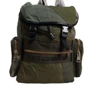 Military Green Patchwork Travel Backpack Bag