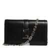 Black Calfskin Leather Chain Strap Shoulder Crossbody Bag - Image 3