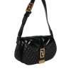 Black Calf Leather Quilted Shoulder Strap Bag - Image 3