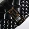 Black Calf Leather Quilted Shoulder Strap Bag - Image 6