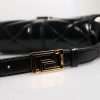 Black Calf Leather Quilted Shoulder Strap Bag - Image 7