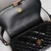 Black Calf Leather Quilted Shoulder Strap Bag - Image 8