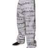 White Logo Print Straight Men Denim Jeans - Image 3