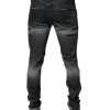 Dark Gray Tattered Cotton Skinny Denim Jeans - Image 4