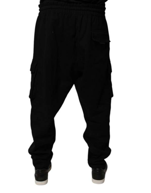 Black Cotton Jogger Cargo Sweatpants Pants - Image 4