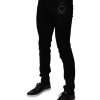 Black Sacred Heart Cotton Skinny Denim Jeans - Image 3